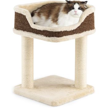 Árbol Rascador Compacto Para Gatos, Altura 50 Cm, Torre De Sisal Natural Costway 38 X 39 X 51 Cm Beige