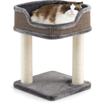 Árbol Rascador Compacto Para Gatos, Altura 50 Cm, Torre De Sisal Natural Costway 38 X 39 X 51 Cm Gris