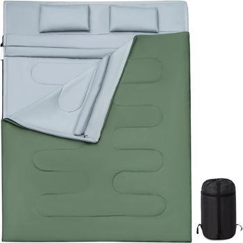 Saco De Dormir Con Almohada Para 2 Personas Saco De Dormir Desmontable Impermeable Costway 45 X 30 X 30 Cm