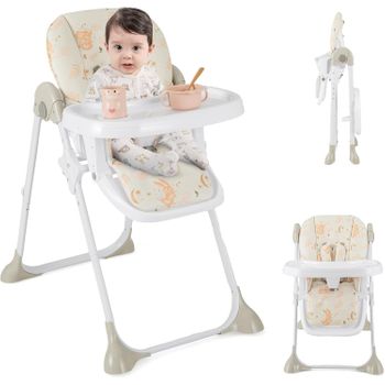 Trona Convertible Para Bebés Con Altura Regulable, Costway 86 X 60 X 101 Cm Beige