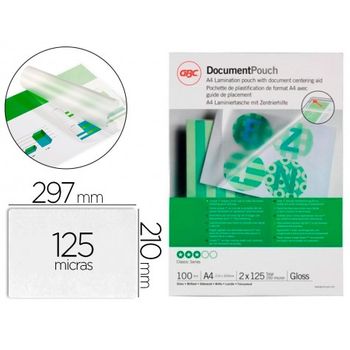 Gbc Carteras Plastificaci?n Documentos A4 Brillo 2x125 Micras Paquete De 100u