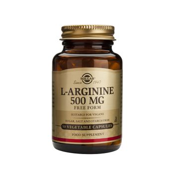 L-arginina 500 Mg Solgar, 50 Cápsulas Vegetales