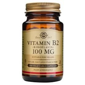 Vitamina B2 100 Mg Solgar, 100 Cápsulas