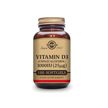 Vitamina D3 1000 Ui (25 Μg) Solgar, 100 Cápsulas Blandas