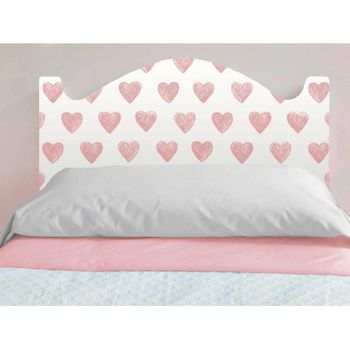 Cabecero Cama Infantil Corazones Rosados 100 X 60 Cm