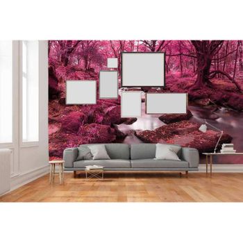 Fotomural Vinilo Bosque Rosa 200 X 150 Cm