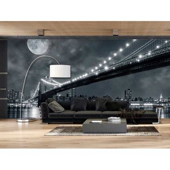 Fotomural Vinilo Nueva York Blanco Negro 200 X 150 Cm