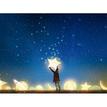 Fotomural Vinilo Infantil Cielo De Estrellas 100 X 70 Cm