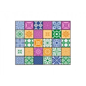 Alfombra Pvc Mosaico Colores 95 X 120 Cm