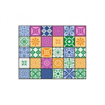 Alfombra Pvc Mosaico Colores 95 X 200 Cm