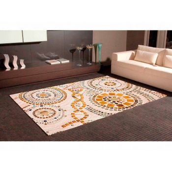 Alfombra Pvc Mosaico Romano Naranja 95 X 95 Cm