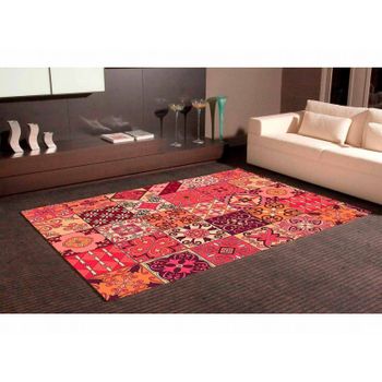 Alfombra Pvc Mosaico Tulipán Rojo 95 X 165 Cm