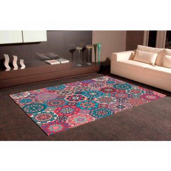 Alfombra Pvc Mandala Exótico Floral 95 X 95 Cm