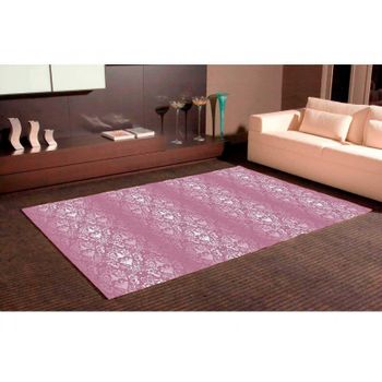 Alfombra Pvc Flor De Lirio Rosada 95 X 95 Cm