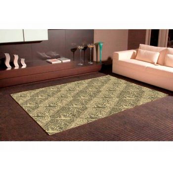 Alfombra Pvc Estampado Damasco Dorado 95 X 165 Cm