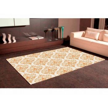 Alfombra Pvc Estampado Jacquard Hojas Elegantes 95 X 133 Cm