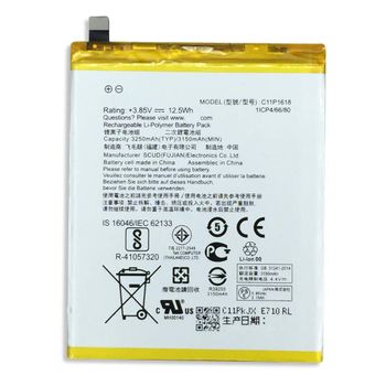 Bateria Compatible Asus C11p1618 - Zenfone 4 / Z01kd / Ze554kl | Capacidad 3250mah / Capacidad Original / Repuesto Nuevo