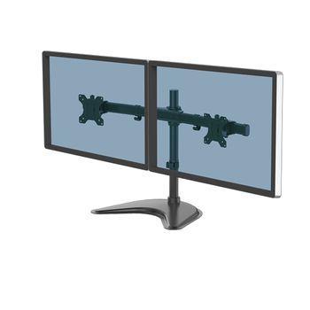 Professional Series Peana Para Monitor Doble - Gestion De Cables Integrada - Hasta 30" Y 8 Kg - Color Negro Fellowes