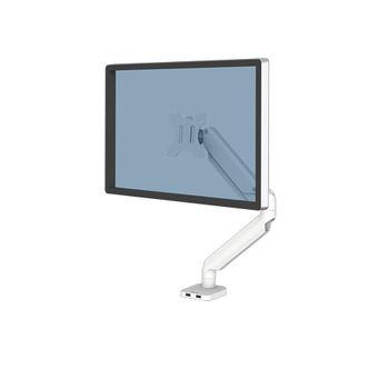 Platinum Series Brazo Para Monitor Individual - Ajustable Con Muelle De Gas - 2 Puertos Usb - Sistema De Gestion De Cables - Color Blanco Fellowes