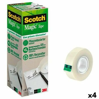 Set De Cintas Adhesivas Scotch Magic Transparente 9 Piezas 19 Mm X 33 M (4 Unidades)