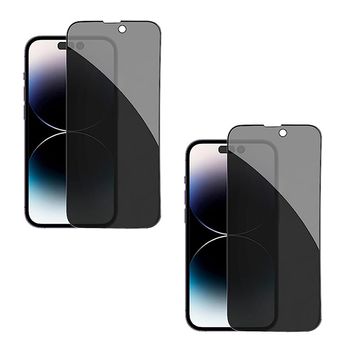 Kit 2 Cristal Templado Antiespía Gift4me Compatible Con Movil Apple Iphone 15 Pro - Transparente / Negro