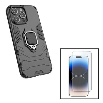 Kit Funda Magnética Militar Slidewindow + Cristal Gorilasglass Gift4me Compatible Con Movil Apple Iphone 15 - Negro