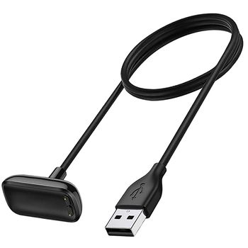 Carregador Usb Charger De Smartwatch Para Fitbit Charge 5 - Preto