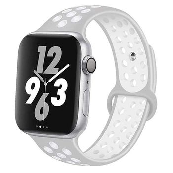 Bracelete Sportystyle Para Apple Watch Series 9 - 41mm - Cinza / Branco