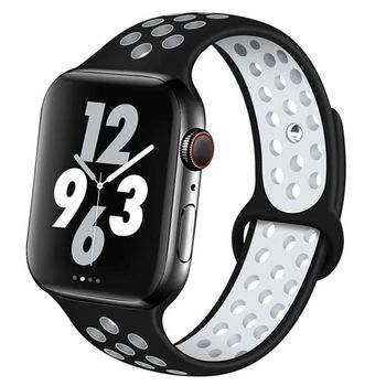 Bracelete Sportystyle Para Apple Watch Series 9 - 41mm - Preto / Branco