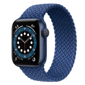 Bracelete Braided Solo Nylonsense Para Apple Watch Series 9 - 41mm (pulso:165-176mm) - Azul Escuro