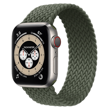Bracelete Braided Solo Nylonsense Para Apple Watch Series 9 - 41mm (pulso:142-152mm) - Verde Escuro