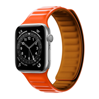 Bracelete Magnetic Smoothsilicone Para Apple Watch Series 9 - 41mm - Laranja