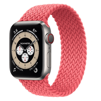 Bracelete Braided Solo Nylonsense Para Apple Watch Series 9 Aluminum - 41mm (pulso:152-165mm) - Rosa