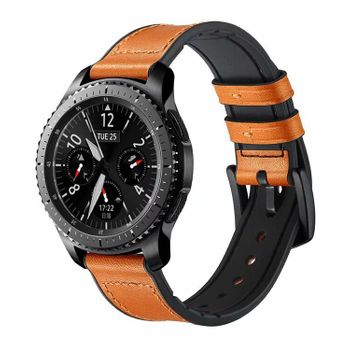 Correa Premium De Cuero Y Siliconacorrea Premium De Cuero Y Silicona Gift4me Compatible Con Reloj Garmin Vivomove Trend - Marrón / Negro