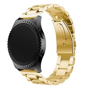 Correa De Acero + Herramienta Gift4me Compatible Con Reloj Garmin Forerunner 265 - Oro