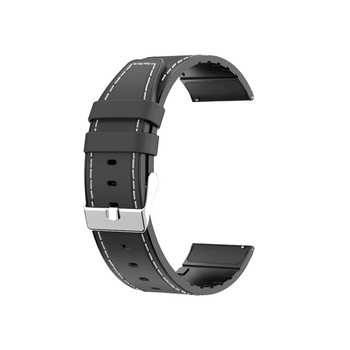 Correa Premium De Cuero Y Silicona Gift4me Compatible Con Reloj Garmin Forerunner 265 - Negro