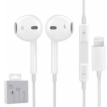 Auriculares Ios Headset Com Certificado Mfi Para Apple Iphone 14 Plus - Branco
