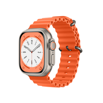 Bracelete Silicone Ocean Para Apple Watch Ultra - 49mm - Laranja