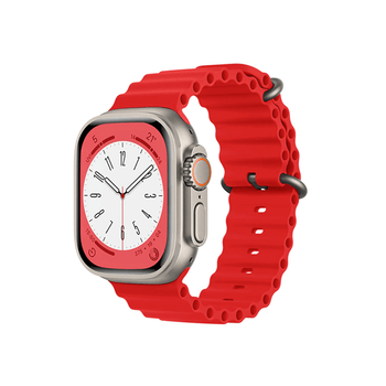 Bracelete Silicone Ocean Para Apple Watch Ultra - 49mm - Vermelho