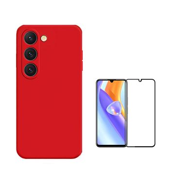 Kit Película De Vidro Temperado 5d Full Cover + Capa Silicone Líquido Phonecare Para Samsung Galaxy A15 5g - Vermelho