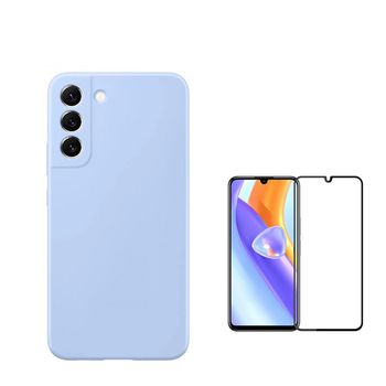 Kit Película De Vidro Temperado 5d Full Cover + Capa Silicone Líquido Phonecare Para Samsung Galaxy A15 5g - Azul Claro