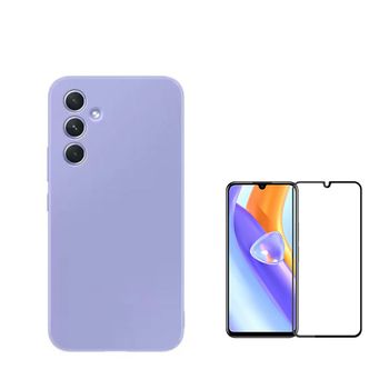 Kit Película De Vidro Temperado 5d Full Cover + Capa Silicone Líquido Phonecare Para Samsung Galaxy A15 5g - Roxo