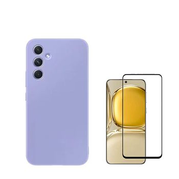 Kit Película De Vidro Temperado 5d Full Cover + Capa Silicone Líquido Phonecare Para Oppo Galaxy S24 Plus + 5g - Roxo