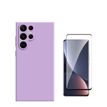 Kit Película De Vidro Temperado 5d Full Cover + Capa Silicone Líquido Phonecare Para Oppo Galaxy S24 Ultra 5g - Roxo