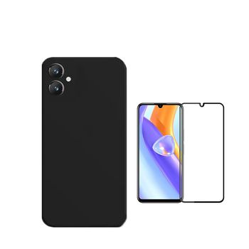 Kit Película De Vidro Temperado 5d Full Cover + Capa Silicone Líquido Phonecare Para Samsung Galaxy A05 - Preto