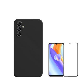 Kit Película De Vidro Temperado 5d Full Cover + Capa Silicone Líquido Phonecare Para Samsung Galaxy A05s - Preto