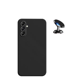 Kit Suporte Magnético De Carro + Capa Silicone Líquido Phonecare Para Samsung Galaxy A15 - Preto