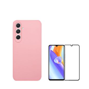 Kit Película De Vidro Temperado 5d Full Cover + Capa Silicone Líquido Phonecare Para Samsung Galaxy A05s - Rosa