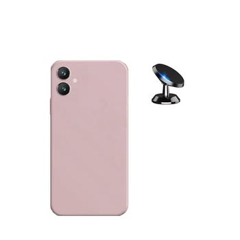 Kit Suporte Magnético De Carro + Capa Silicone Líquido Phonecare Para Samsung Galaxy A05 - Rosa