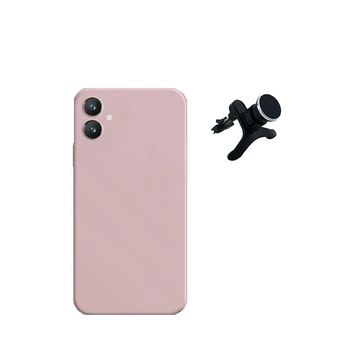 Kit Suporte Magnético Reforçado De Carro + Capa Silicone Líquido Phonecare Para Samsung Galaxy A05 - Rosa